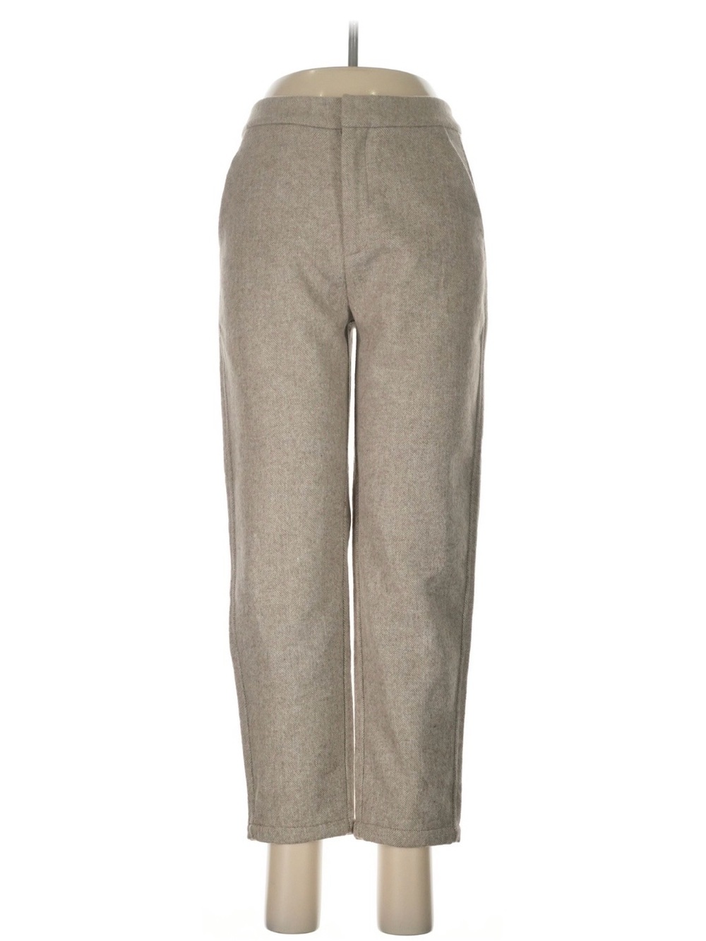 Classic Straight-Leg Wool Blend Trousers — Light Taupe